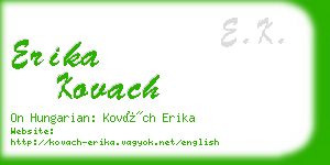 erika kovach business card